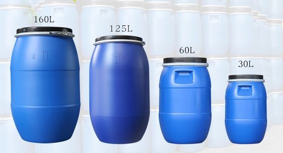 HDPE Plastic Drum Barrel 30L - 160L Cylinder Shape With Iron Hoop