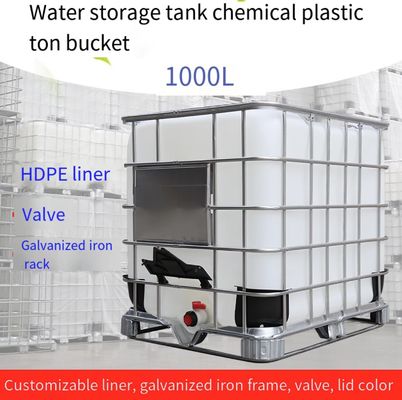 Plastic 1000L Water Containers HDPE White IBC Tank Chemical Storage