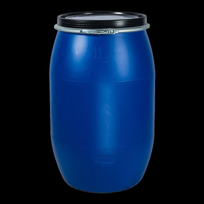 200L Blue Plastic Barrel Drum With Handle And Steel Hoop For Chemical Storage