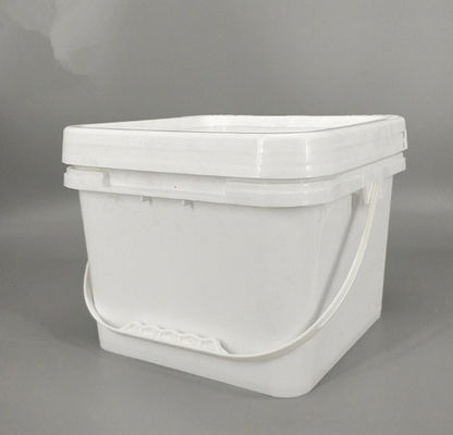 20L Rectangle Plastic Paint Bucket Customized White 20 Litre