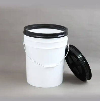 1.4mm Thickness 20L Plastic Paint Bucket With Screw On Gamma Seal Lid And Metal Handle