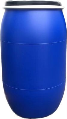 200L Blue Plastic Barrel Drum With Handle And Steel Hoop For Chemical Storage
